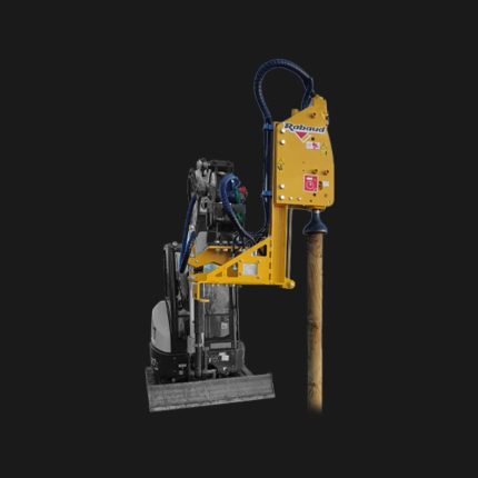 VIBRATING POST DRIVER ON TELESCOPIC, MINI-EXCAVATOR AND BACKHOE LOADER VIBRESCOPIC MP